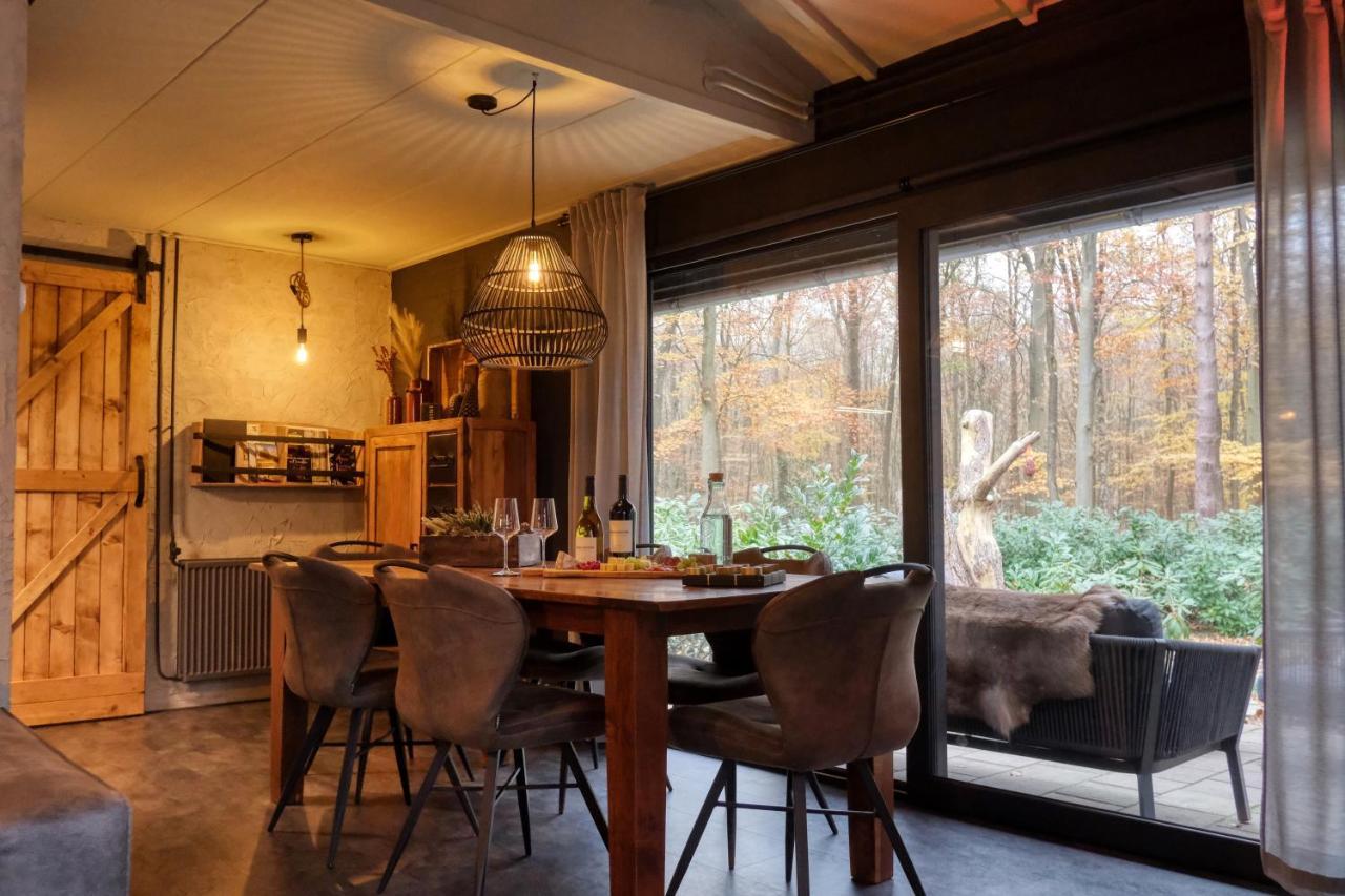 Lodge In Een Bosrijke Omgeving Met Hottub & Sauna Opt Rheezerveen Kültér fotó